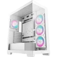 DeepCool CG580 4F WH, Midi Tower, PC, Weiß, ATX, ITX, micro ATX, Acrylnitril-Butadien-Styrol (ABS), SGCC, Gehärtetes Glas, Gaming