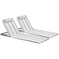 Oviala Business Set aus 2 himmelblauen Textilene-Strandsofas