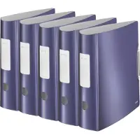 Leitz Ordner Active Style, DIN A4, Rückenbreite 82 mm, 5 Stück, titan blau