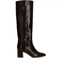 Manfield Braune Lacklederstiefel mit Absatz | Größe 37