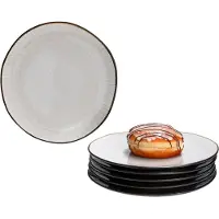 MamboCat 6x Reactive Glaze Dark Cement Kuchenteller 6 Pers. Grau Frühstücksteller Dessert