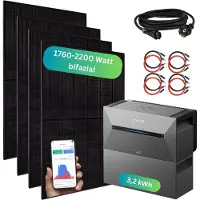 MyVoltaics Komplettset mit 3,2 kWh Speicher und vier Solarmodule 1760 bis 2200 Watt