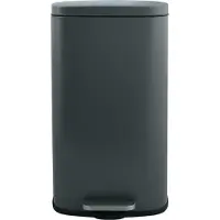 Spirella Abfalleimer 50 Liter Edelstahl mit Absenkautomatik und Inneneimer "Akira" Küche Mülleimer Softclose Abfalleimer grau matt