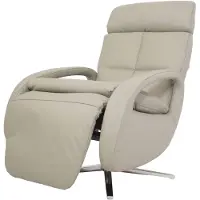 Mendler Relaxsessel HWC-L11, Design Fernsehsessel TV-Sessel Liegesessel, Liegefunktion drehbar, Voll-Leder grau