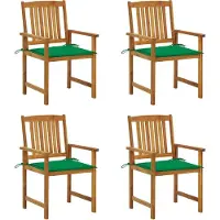 vidaXL Möbel Gartenstühle mit Kissen 4 Stk. Massivholz Akazie - Gartensessel 3061178