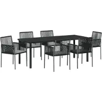 vidaXL Möbel Set von 4 Schwarz Poly-Rattan 54x60.5x83.5 cm Langlebig - Gartenstühle 3379112