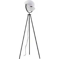 LUCANDE Helva Stehleuchte Schwarz/Weiß - , Helva, dimmbar, Schwarz, für Wohnzimmer, Kunststoff, Skandinavisch