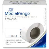 MediaRange ge Schriftband 28x89mm schw/weiß Dymo 99010/S0722370 130Stk