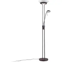LINDBY LED-Stehlampe Yveta, rostfarben, Leselampe, dimmbar
