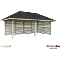Palmako Pavillon »Bianca Set 109«, BxHxT: 588 x 319 x 300 cm, naturbelassen - braun