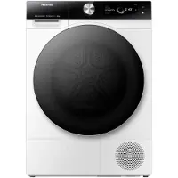 Hisense 7S Freistehender Wäschetrockner mit Wärmepumpe, 10 kg, Freistehend, Frontlader, Wärmepumpe, Weiß, Drehregler, Berührung, Rechts