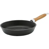 Karl Krueger Karl Krüger 60020 Krüger Gusseisenpfanne Rustica mit Holzgriff - emailliert - außen u. innen schwarz matt - 20 cm