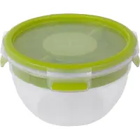 EMSA CLIP & GO SALATBOX 1,0 L, 518097, 1 l, Transparent, Polypropylen (PP), Thermoplastisches Elastomer (TPE), Deutschland, 167 mm, 167 mm