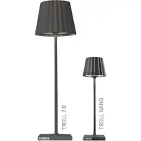 Sompex Troll 2.0 LED Gartentischleuchte | Akkubetrieben | Aluminium | Dimmbar | Spritzwasserschutz | Inkl. Ladestation, Farbe:schwarz