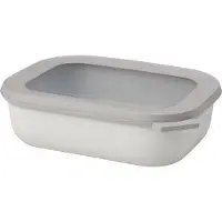 Mepal Multischüssel Cirqula - Mikrowellengeschirr - Multikom rechteckig 1000 ml - Nordic white - Meal prep box