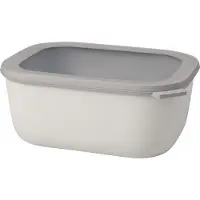 Mepal Cirqula - Mikrowellengeschirr - Multikom Multischüssel rechteckig 3000 ml - Nordic white - Meal prep box - Frischhaltedosen mit Deckel