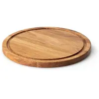 Continenta Steakteller "Holzteller mit itegrierte Saftrille zum Auffangen der Flüssigkeit" Eichenholz, Ø 28 cm