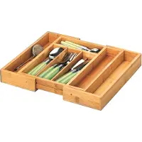 Zeller Present Besteckkasten Bamboo ausziehbar 5 - Fächer 28,5-40