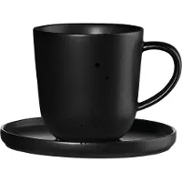 Asa selection ASA coppa Espressotasse mit Unterteller, kuro Schwarz matt