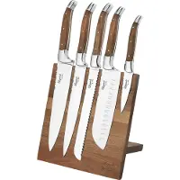 Laguiole by Hâws Chef Messerset Mit Block Olivenholz 6 Teile