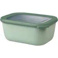 Mepal Multischüssel Cirqula - Mikrowellengeschirr - Multikom rechteckig 1500 ml - Nordic sage - Meal prep box - Frischhaltedosen mit Deckel