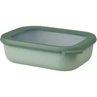 Mepal Multischüssel Cirqula - Mikrowellengeschirr - Multikom rechteckig 1000 ml - Nordic sage - Meal prep box