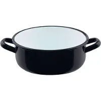 Riess Kasserolle Classic Schwarz Emaille 18 cm 1,5 l