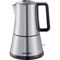 Cloer 5928, Elektrische Espressokanne, Gemahlener Kaffee, 365 W, Edelstahl