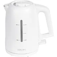 Krups Wasserkocher Proaroma Weiß, 1,6 l, 2200 W, Weiß, Edelstahl, Wasserstandsanzeige, Filterung
