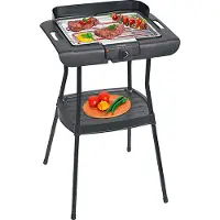 Bomann Elektro-Grill BQS 2244 CB, Barbecue-Tischgrill, Indoor-Outdoor, elektrischer Standgrill für Balkon/Camping/Gartengrill, Grillrost, Windschutz