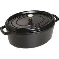 Staub La Cocotte Cocotte 33 cm, oval, Schwarz, Gusseisen