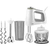 Braun MultiMix 5 HM 5137, Handmixer, Grau, Weiß, Schlagen, Kneten, Mixen, Tasten, Drehregler, 0,5 l, Edelstahl