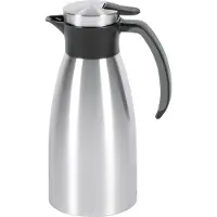 EMSA 508932 Soft Grip Isolierkanne 1 L, Farbe:Edelstahl/Schwarz