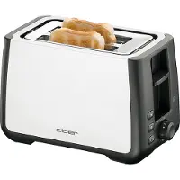 Cloer 3569 Toaster für 2 XXL-Toastscheiben, mit integriertem Brötchenaufsatz, stufenlosem Bräunungsgrad, Toast-Check-, Auftau- & Wiederaufwärmfunktion und Nachhebevorrichtung, 1000 W