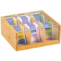Kesper Tee-Box Bambus mit Sichtklappe 22x21x9,5cm