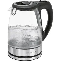 Bomann Wasserkocher Edelstahl 1,7L | Wasserkocher Glas | 2200W | Wasserstandsanzeige | Kettle | Edelstahl Wasserkocher | WKS 6032 CB