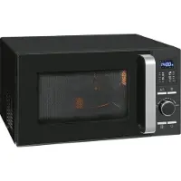 Exquisit Mikrowelle MW 8925-7 Hsw | Heißluft und Grill | max. 1950 W | Garraum 25 l | Schwarz-Glas Front