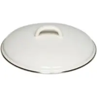 Riess Deckel mit Chromrand aus Emaille 20 cm Weiss