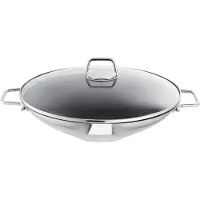 Schulte Ufer Schulte-Ufer Wega, 66520-34 Wok Wega, 34 cm, 4,5 Ltr., mit Deckel, Edelstahl, Antihaftbeschichtung, Induktionsherd-geeignet