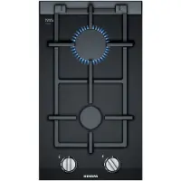 Siemens iQ700 ER3A6BB70, Schwarz, Integriert, 30 cm, Gaskochfeld, Glaskeramik, 2 Zone(n)