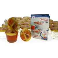 MamboCat 50er Set Sturzglas 230 ml Carino To 82 Deckel mit Honigwabe incl. Diamant Gelierzauber Rezeptheft