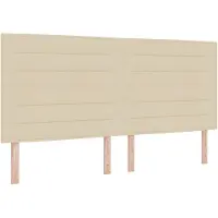 vidaXL LED Boxspringbett mit Kopfteil Creme 200 x 200 cm Stoff