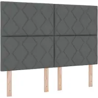 vidaXL LED Boxspringbett mit Kopfteil Dunkelgrau 160 x 200 cm Stoff