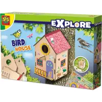 SES Creative Explore 25209 Baue dein eigenes Vogelhaus - Bastel und Dekoriere dein Vogelhaus - Holz Bastelset für Kinder - Für Kinder ab 5 Jahren, Haus, Biologie, 5 Jahr(e)