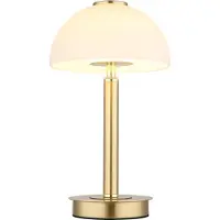 Globo Tischlampe Uldin Gold mit weißem Glas