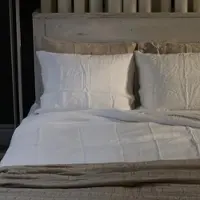 Passion for Linen KissenbezügePassion for Linen Felice Off White-Stitching Natural Gewaschenes Leinen-80 x 80 cm