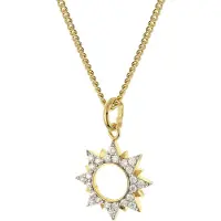 Trendor 28539 Damen-Halskette 925 Silber Vergoldet Zirkonia Collier
