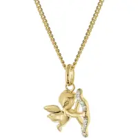 Trendor 28545 Damen-Halskette mit Amor-Engel 925 Silber Vergoldet