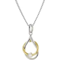 Trendor 28542 Mädchen-Halskette Mit Anhänger 925 Silber Bicolor