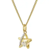 Trendor 28547 Damen-Kette 925 Silber Vergoldet Stern Collier